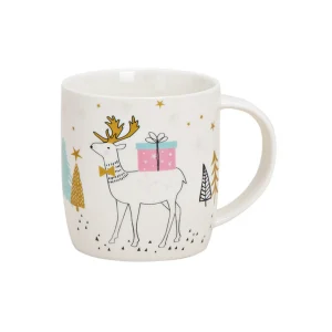 Caneca de Natal Branca com Rena
