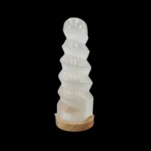 Candeeiro Selenite Espiral 27/32cm