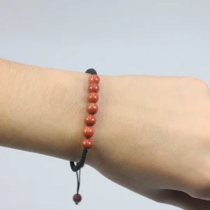 Pulseira Jaspe Vermelho 7 Bolas 6mm