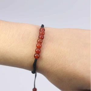 Pulseira  Ágata Cornalina 7 Bolas 6mm