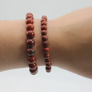 Pulseira Jaspe Vermelho Bola Lisa 6mm/8mm