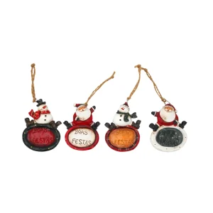 Pêndulo de Natal com Placa Pai Natal/Boneco de Neve