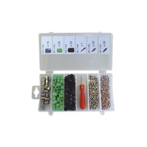 CAIXA COM 217 PCS DE TAMPAS E VÁLVULAS PARA PNEUS